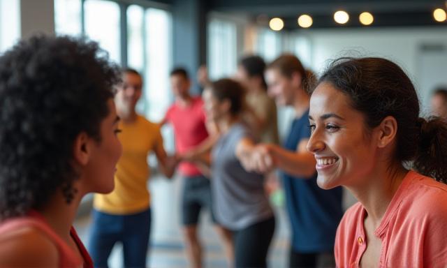 Circuit training session with diverse participants